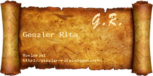 Geszler Rita névjegykártya
