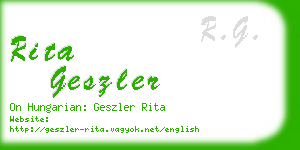 rita geszler business card